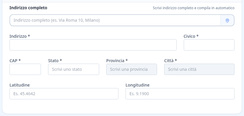 Tab indirizzo condominio